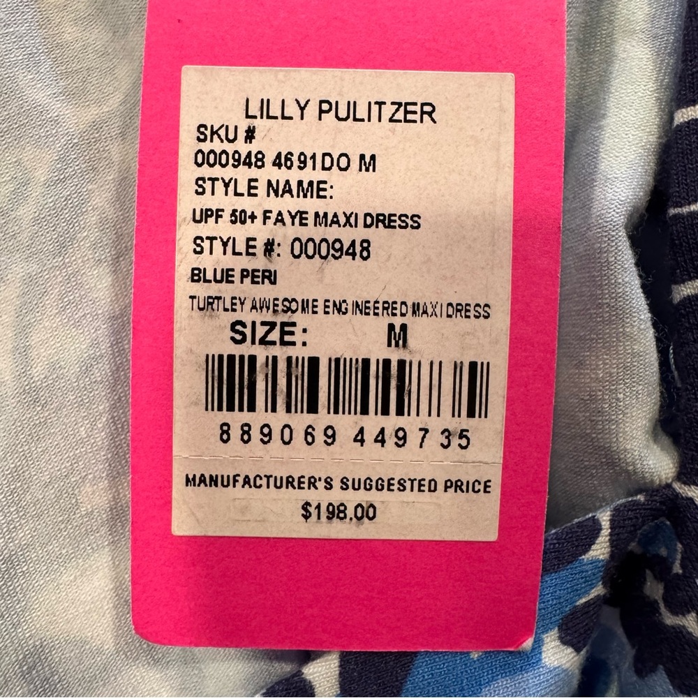 NWT Lilly Pulitzer UPF 50+ Faye Maxi Dress in Blue Peri Turtley Awesome Sz M - Picture 14 of 15